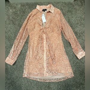 Aakaa - Mini leopard burnout floral dress